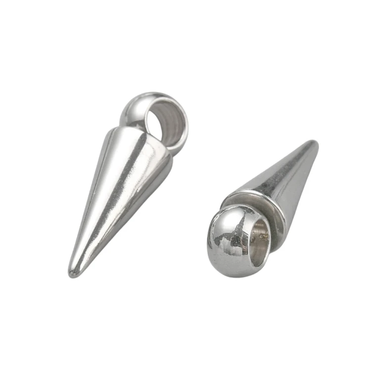 ZSS341 Zawieszka metalowa do biżuterii kolec kolce 5x15,5mm punk gothic stal nierdzewna