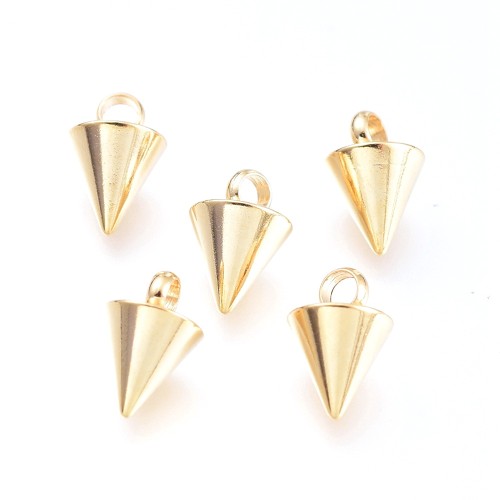 ZSS344 Zawieszka do biżuterii kolec kolce 6x8,5mm punk gothic stal nierdzewna złoty 18K
