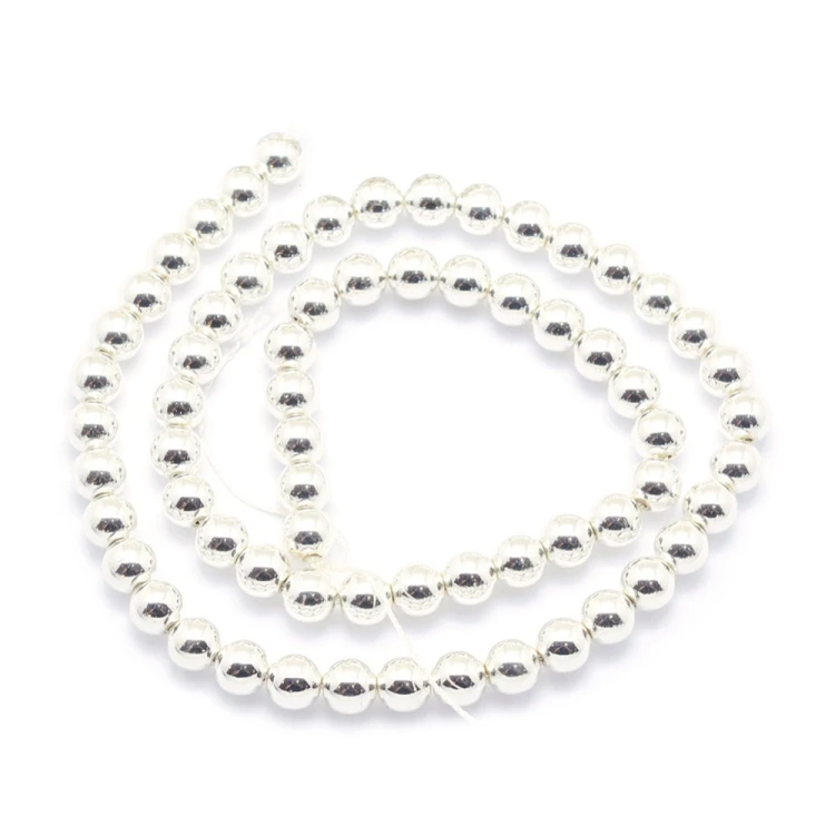 HEM93 Hematyt koraliki kule 3mm srebrne