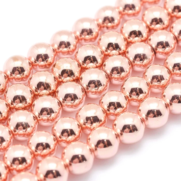 HEM94 Hematyt koraliki kule 3mm sznur 140szt rose gold