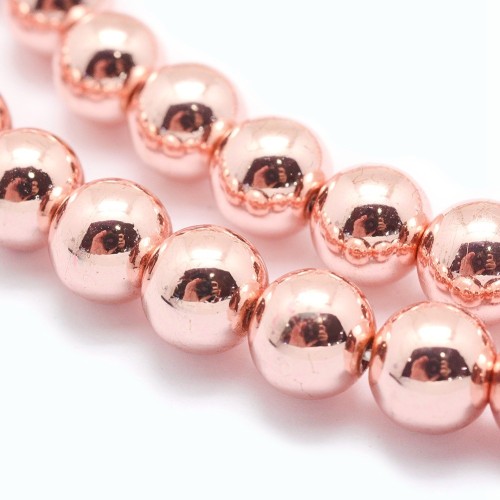 HEM94 Hematyt koraliki kule 3mm sznur 140szt rose gold