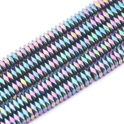 HEM98 Hematyt koraliki fasetowane 2x2x1mm tęczowe PVD rainbow