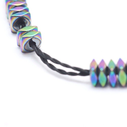 HEM98 Hematyt koraliki fasetowane 2x2x1mm tęczowe PVD rainbow