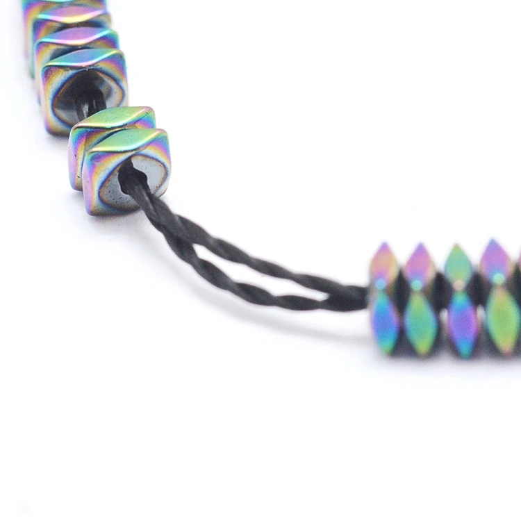 HEM98 Hematyt koraliki fasetowane 2x2x1mm tęczowe PVD rainbow