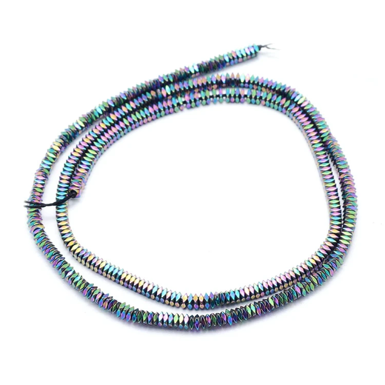 HEM98 Hematyt koraliki fasetowane 2x2x1mm tęczowe PVD rainbow