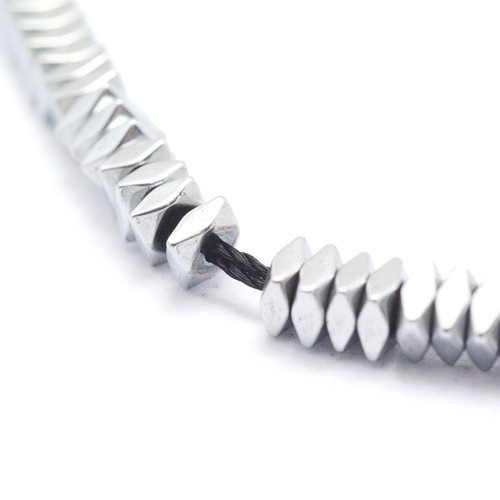 HEM99 Hematyt koraliki fasetowane 2x2x1mm PVD platynowe