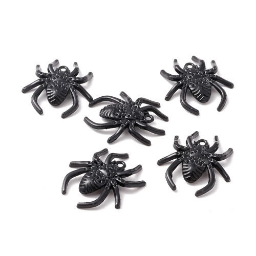 ZM74 Zawieszka metalowa do biżuterii pająk 28x25mm punk gothic czarny
