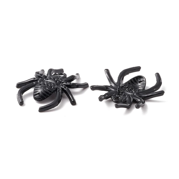 ZM74 Zawieszka metalowa do biżuterii pająk 28x25mm punk gothic czarny