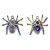 ZM75 Zawieszka metalowa do biżuterii pająk 25x25mm punk gothic tęczowy rainbow