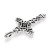 ZM84 Zawieszka metalowa do biżuterii krzyż krzyżyk 21x38mm gotyk stare srebro