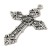 ZM85 Zawieszka metalowa do biżuterii krzyż krzyżyk 36x56mm gotyk stare srebro
