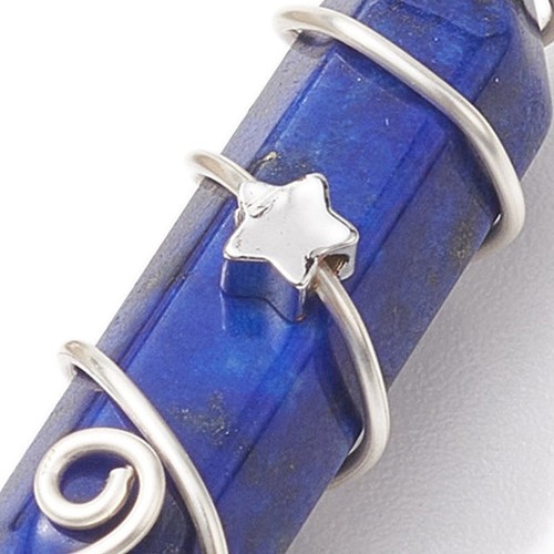ZKA94 Zawieszka wisior z kamieniem naturalnym lapisem (lazurytem) 11x35mm
