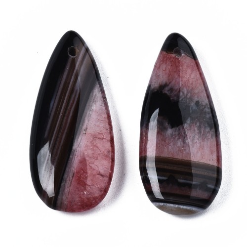 ZKA108 Zawieszka wisior kropla kropelka kamień naturalny agat brazylijski 19x41mm