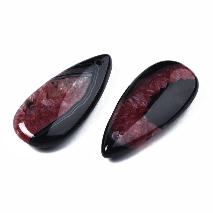 ZKA108 Zawieszka wisior kropla kropelka kamień naturalny agat brazylijski 19x41mm