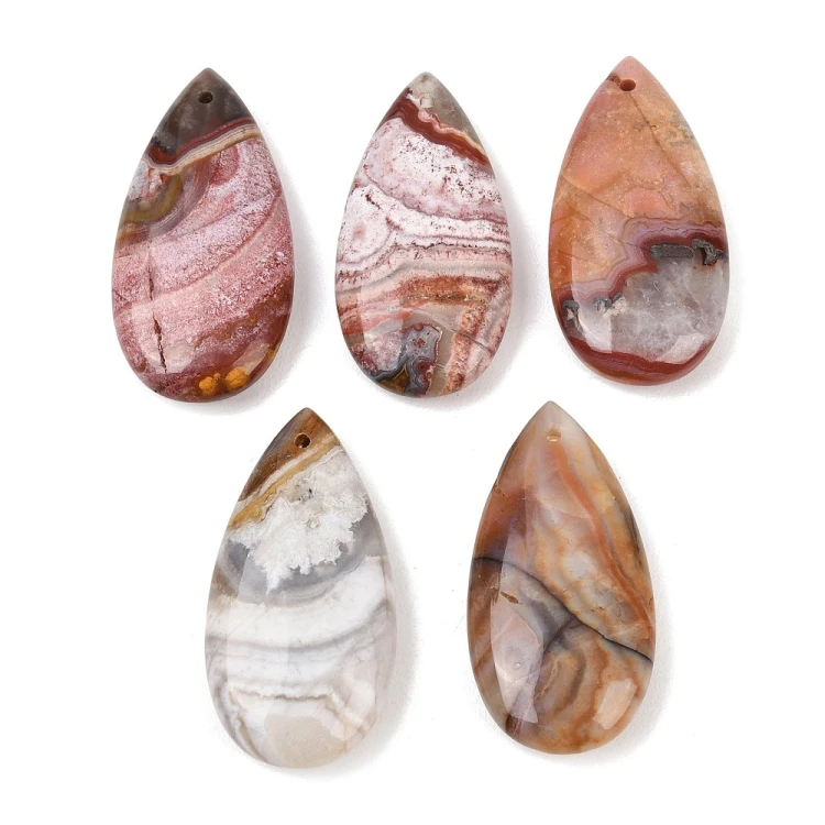 ZKA109 Zawieszka wisior kropla kropelka kamień naturalny agat 20x40mm