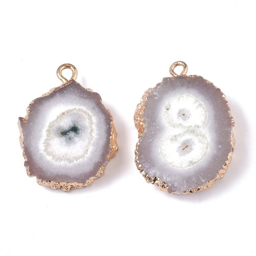 ZKA113 Zawieszka bryłka wisior z kamieniem naturalnym agatem