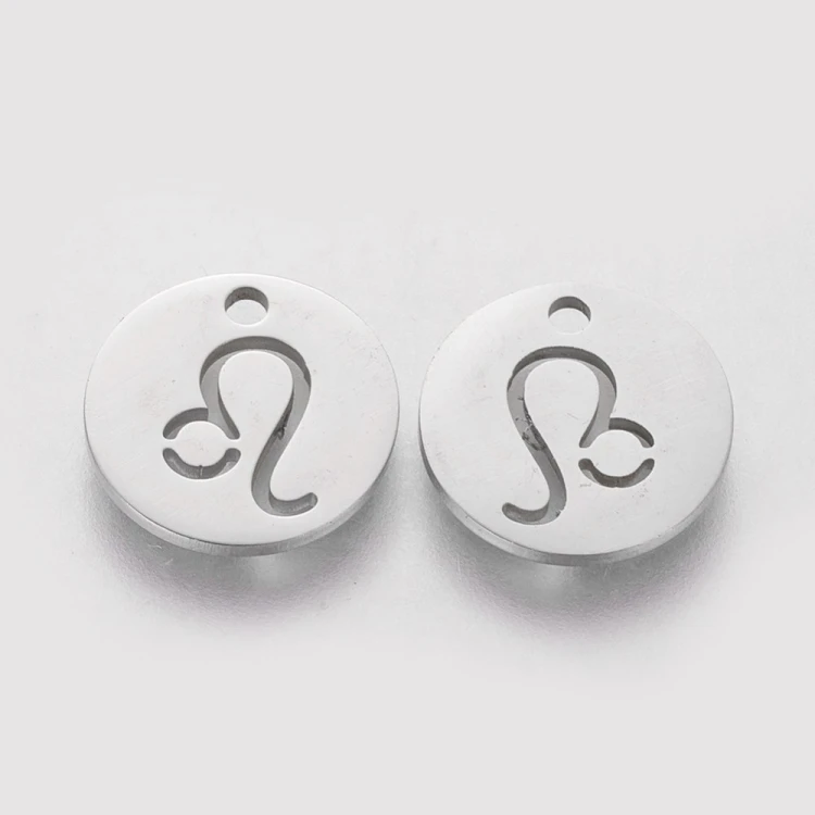 ZSS350 Zawieszka do biżuterii blaszka znak zodiaku lew 12mm stal nierdzewna