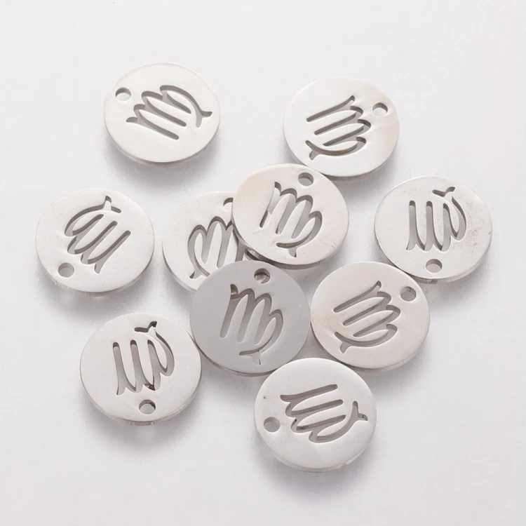 ZSS351 Zawieszka do biżuterii blaszka znak zodiaku panna 12mm stal nierdzewna