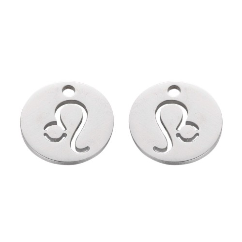 ZSS350 Zawieszka do biżuterii blaszka znak zodiaku lew 12mm stal nierdzewna