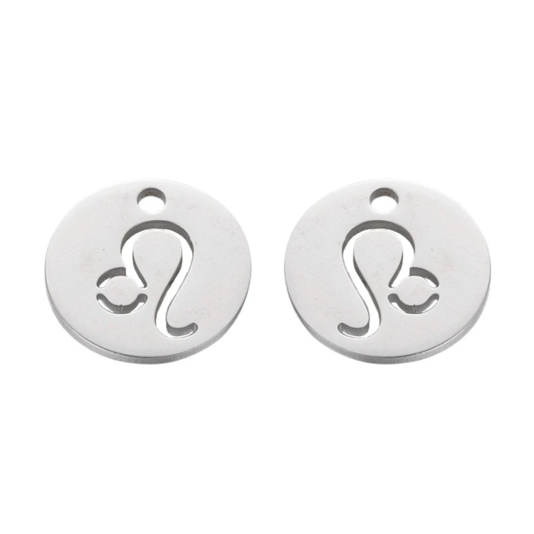 ZSS350 Zawieszka do biżuterii blaszka znak zodiaku lew 12mm stal nierdzewna