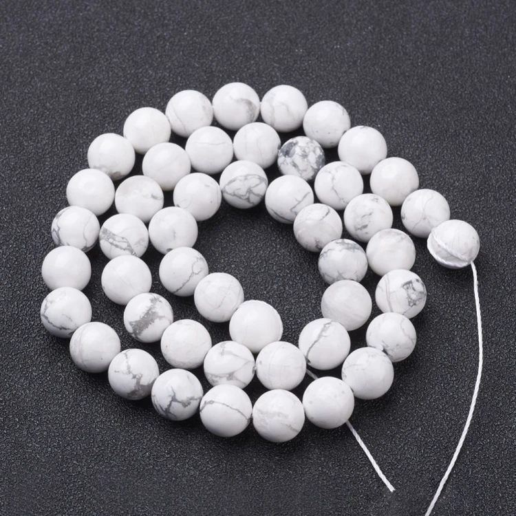 HOW296 Howlit kamień naturalny koraliki kule 6mm sznur 62szt