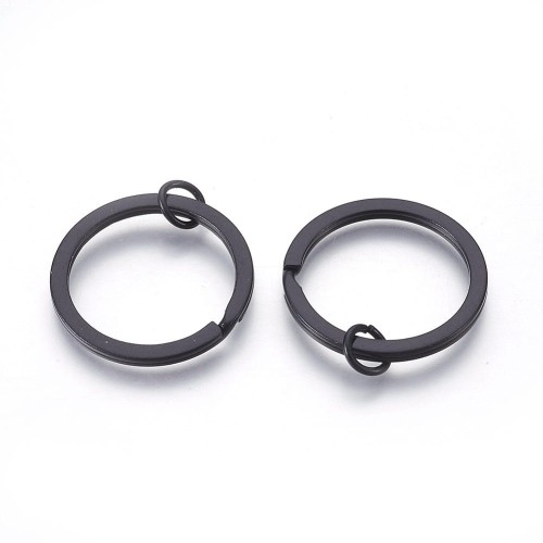 BRE268 Brelok baza breloka kółko sprężynowe 30mm z ogniwem - czarne