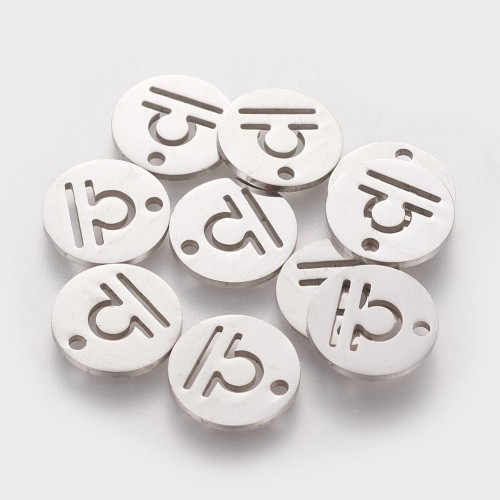 ZSS352 Zawieszka do biżuterii blaszka 12mm znak zodiaku waga stal nierdzewna