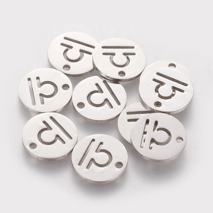 ZSS352 Zawieszka do biżuterii blaszka 12mm znak zodiaku waga stal nierdzewna