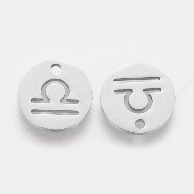 ZSS352 Zawieszka do biżuterii blaszka 12mm znak zodiaku waga stal nierdzewna