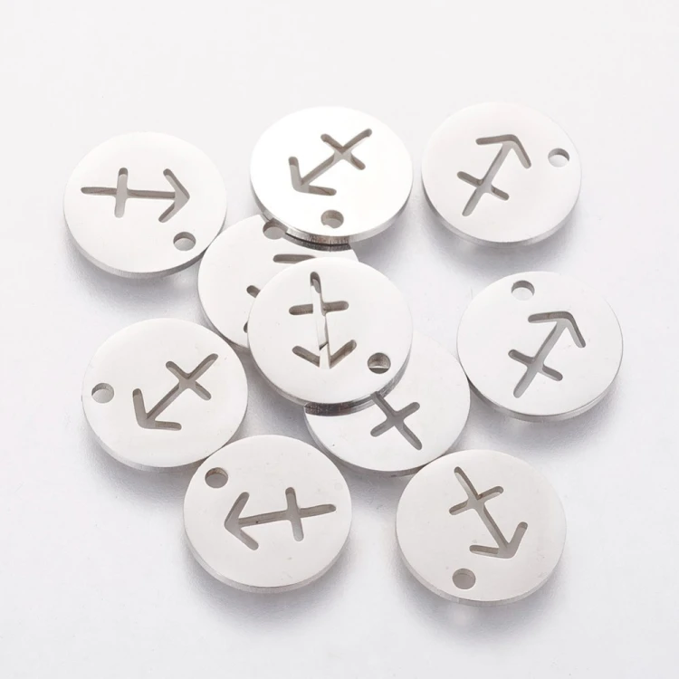 ZSS354 Zawieszka do biżuterii blaszka 12mm znak zodiaku strzelec stal nierdzewna