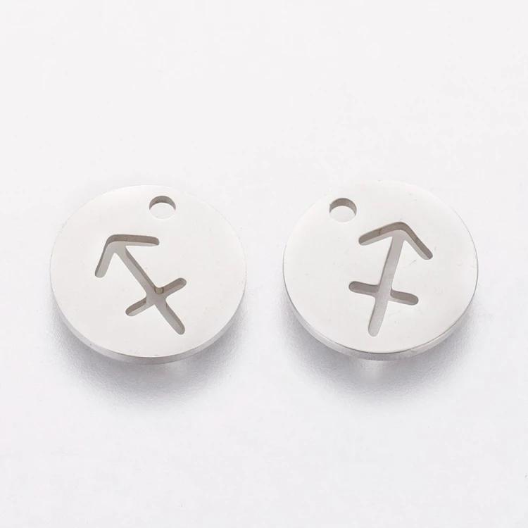 ZSS354 Zawieszka do biżuterii blaszka 12mm znak zodiaku strzelec stal nierdzewna