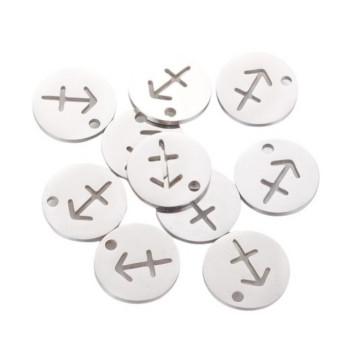 ZSS354 Zawieszka do biżuterii blaszka 12mm znak zodiaku strzelec stal nierdzewna
