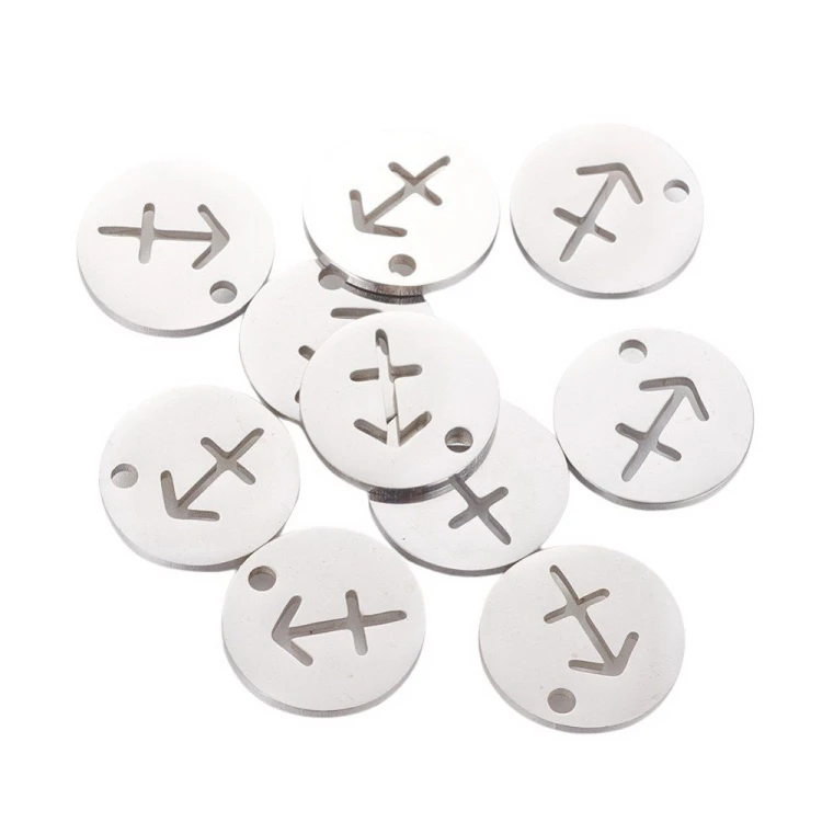 ZSS354 Zawieszka do biżuterii blaszka 12mm znak zodiaku strzelec stal nierdzewna