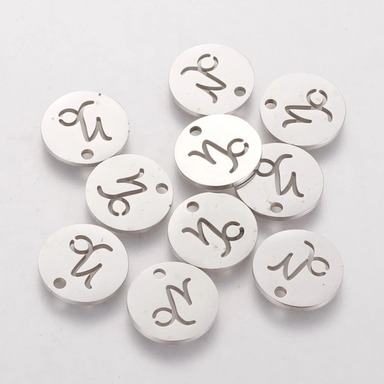 ZSS355 Zawieszka do biżuterii blaszka 12mm znak zodiaku koziorożec stal nierdzewna