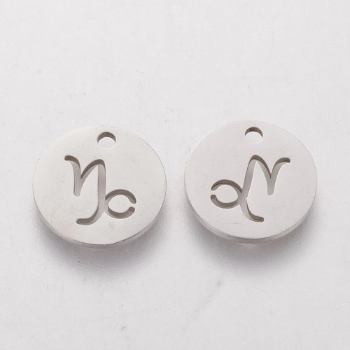 ZSS355 Zawieszka do biżuterii blaszka 12mm znak zodiaku koziorożec stal nierdzewna