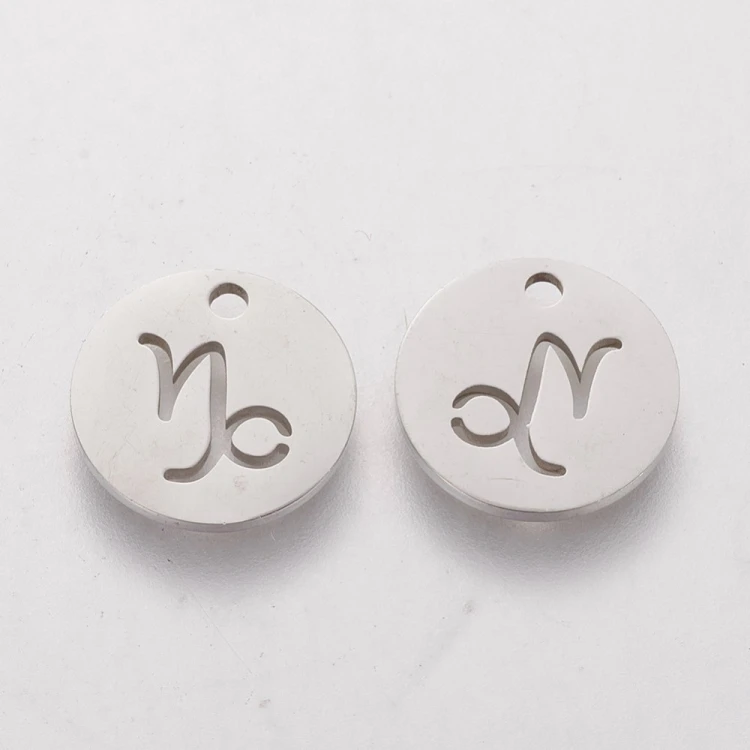 ZSS355 Zawieszka do biżuterii blaszka 12mm znak zodiaku koziorożec stal nierdzewna