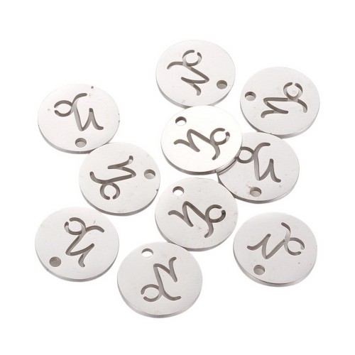 ZSS355 Zawieszka do biżuterii blaszka 12mm znak zodiaku koziorożec stal nierdzewna