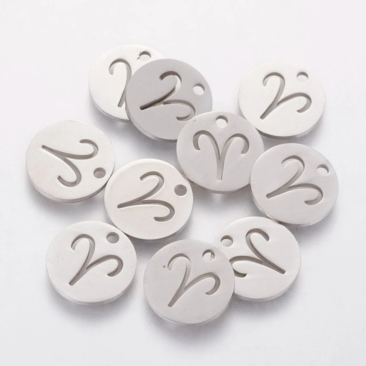 ZSS358 Zawieszka do biżuterii blaszka 12mm znak zodiaku baran stal nierdzewna