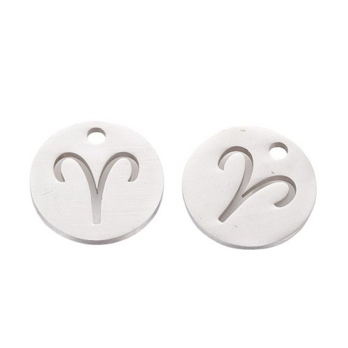 ZSS358 Zawieszka do biżuterii blaszka 12mm znak zodiaku baran stal nierdzewna
