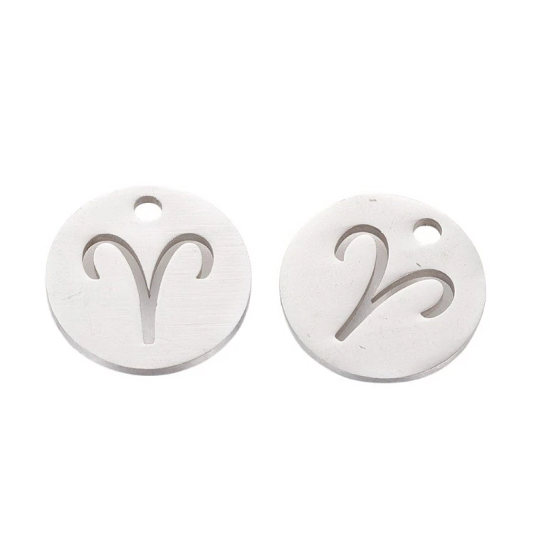 ZSS358 Zawieszka do biżuterii blaszka 12mm znak zodiaku baran stal nierdzewna