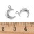 ZSS359 Zawieszka do biżuterii stal nierdzewna księżyc 9x13mm platynowa