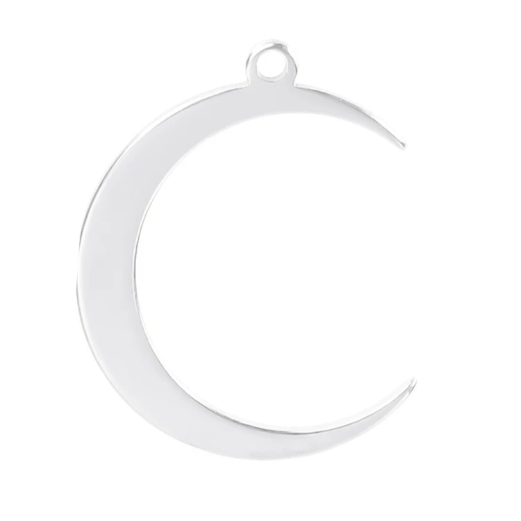 ZSS360 Zawieszka do biżuterii stal nierdzewna księżyc 21x26mm platynowa