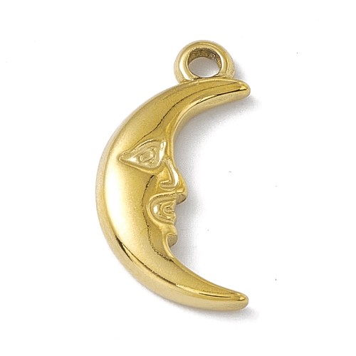 ZSS363 Zawieszka do biżuterii stal nierdzewna księżyc 9x18mm złota