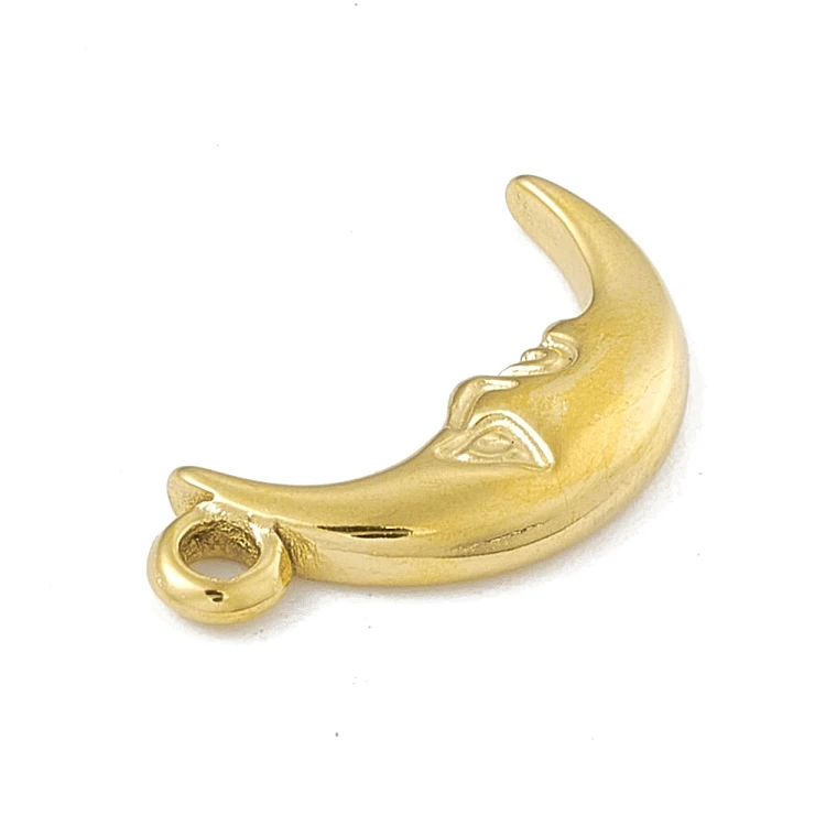 ZSS363 Zawieszka do biżuterii stal nierdzewna księżyc 9x18mm złota