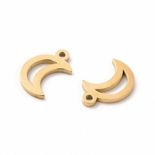 ZSS368 Zawieszka do biżuterii stal nierdzewna IP księżyc 7x10mm złota 14K