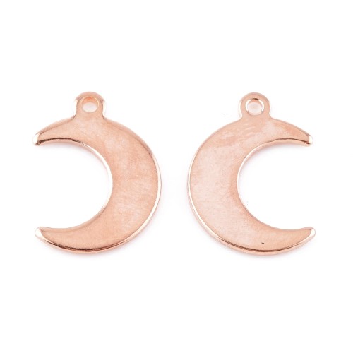 ZSS370 Zawieszka do biżuterii stal nierdzewna księżyc 11x16mm 2szt rose gold