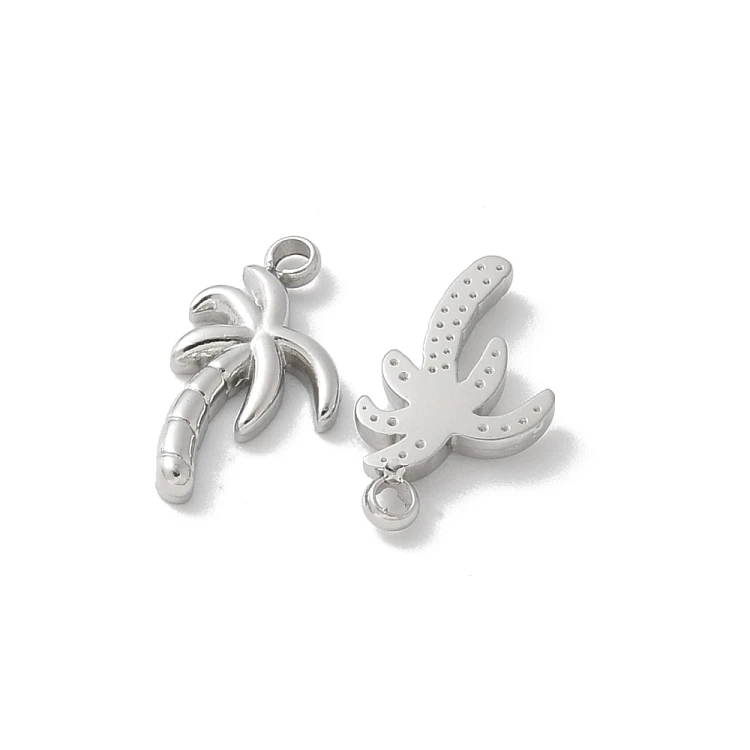 ZSS377 Zawieszka do biżuterii palma 6,5x12mm stal nierdzewna