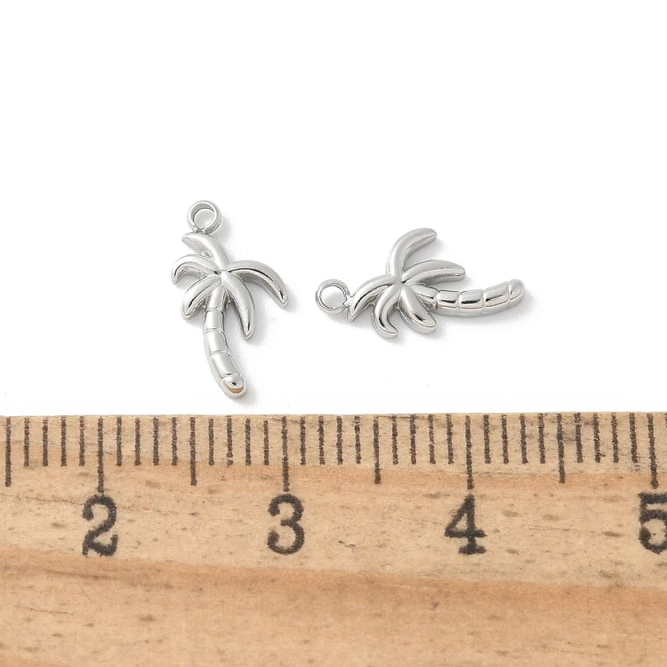 ZSS377 Zawieszka do biżuterii palma 6,5x12mm stal nierdzewna