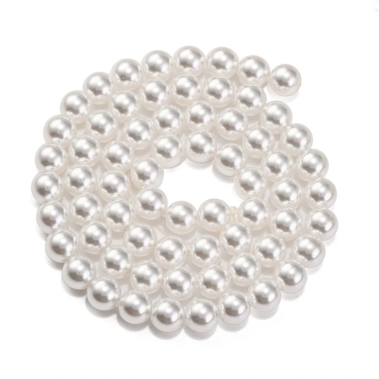 PER298 Perły szklane PREMIUM powlekane kule 6mm woskowane białe