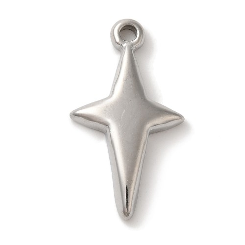 ZSS387 Zawieszka do biżuterii koniczyna gwiazdka 13x23mm stal nierdzewna platynowa
